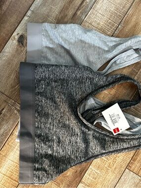FOTL Signature Light Gray Heather Racerback Sports Bra Pair